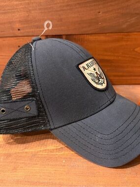 A. Kurtz AK214 Charcoal Gray Black Trucker SnapBack Baseball Cap Hat OSFA NWT